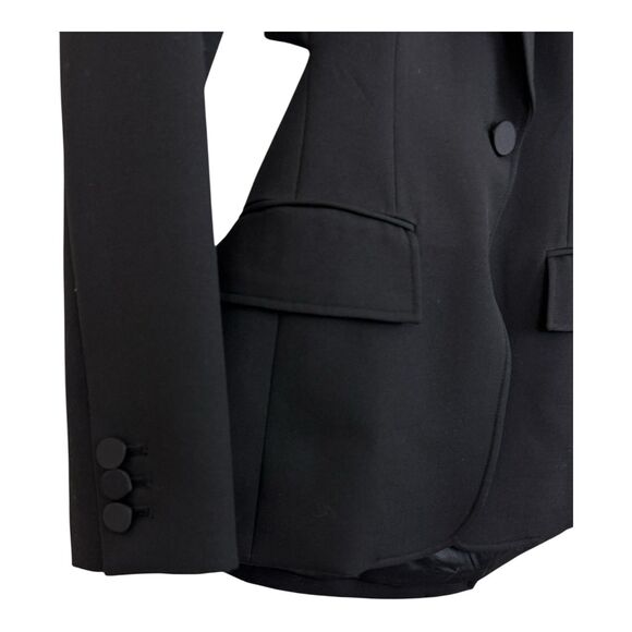 A.L.C. Carlyle Blazer Jacket Open Back Womens Size 4 Black Cut Out Fitted - Picture 3 of 13